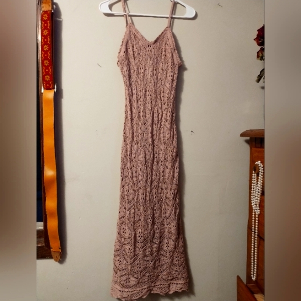 Rose pink knitted dress